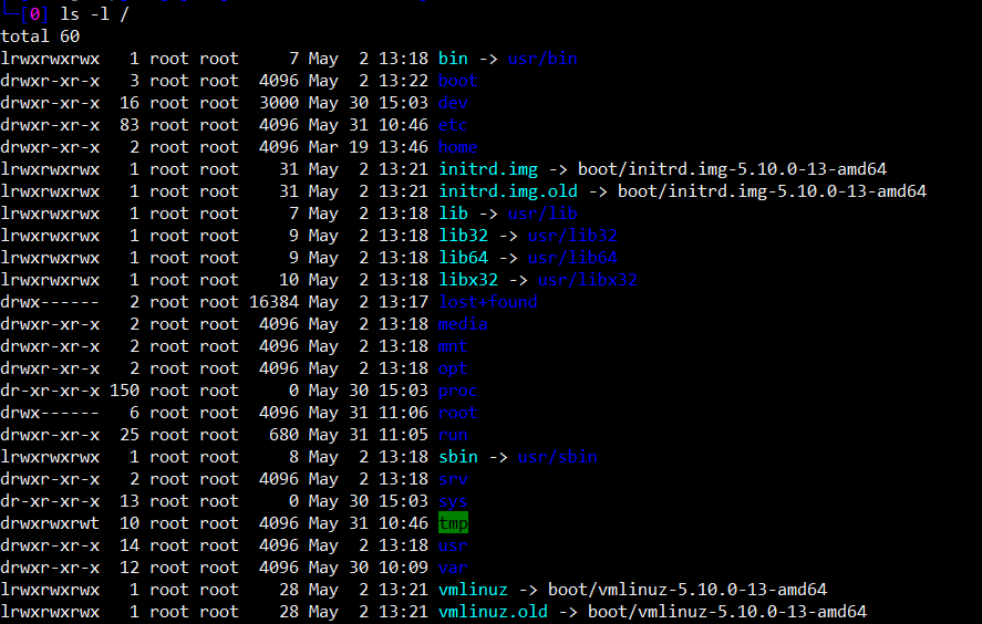 Using ls to view filesystem